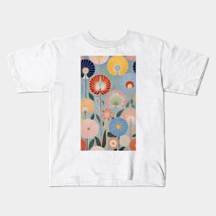 Hilma's Blossom Symphony: Abstract Floral Patterns Kids T-Shirt